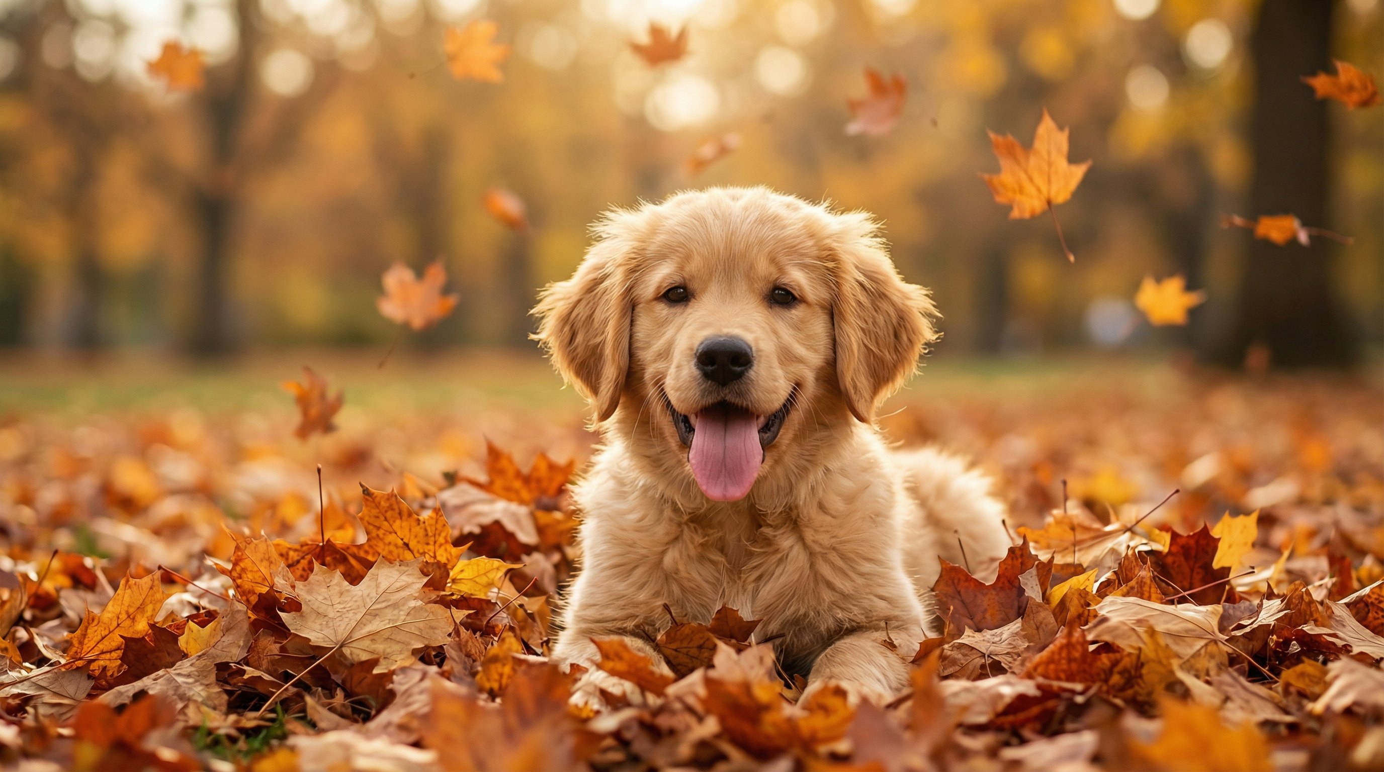 青柠视频金毛幼犬秋日视频